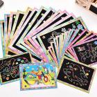 8Pcs Paper Scratch Art Painting Boards Educational Toy For Kids Colorf_1